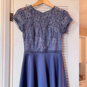 City Studio Junior's Party Dress Light Blue Lace Front